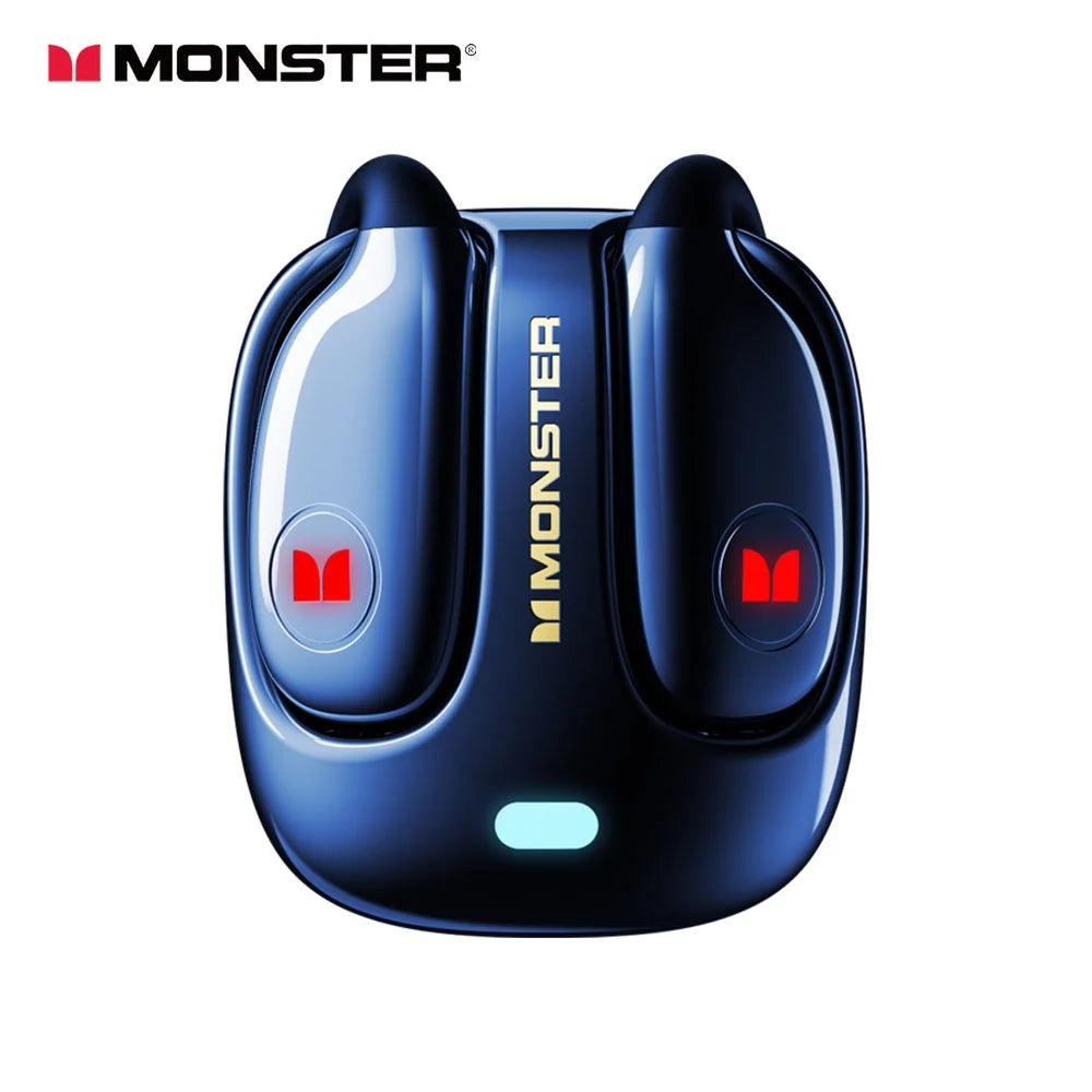 Monster MQO22 TWS Bluetooth Earphones Clip Design Touch HD Call With Mic Headphones Sports Gaming Headset