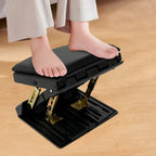 Bymaocar Black Ergonomic Foldable Footstool,Portable Footrest W/ Angle Adjustment Function,176.3lbs Load Bearing Forcars,trains