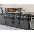 Customized Industrial Sleek Design Stainless Steel Outdoor Kitchen Cabinets Slide Hinge Basket for Easy Maintenance