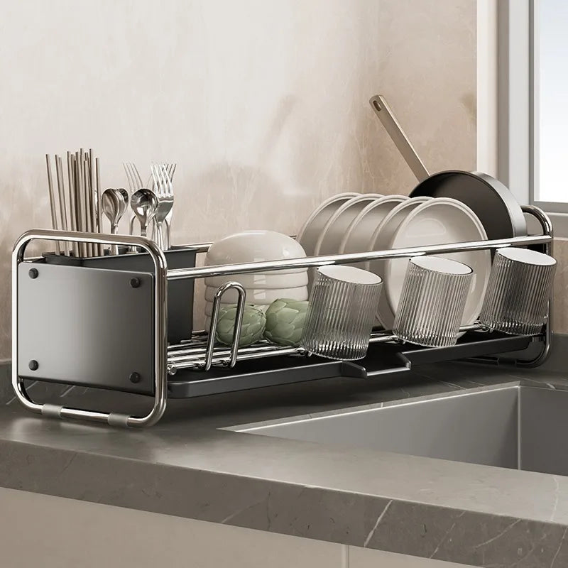 Kitchen Sink Side Dish Rack, Multifunctional Drainage Holder for Bowls Plates Cups Chopsticks, Storage Organizer,for Kitchen Use