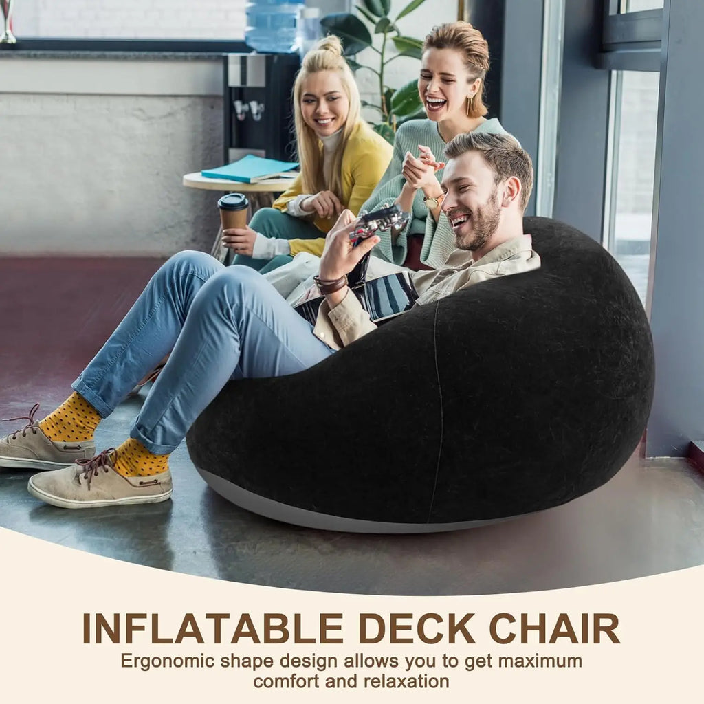 Inflatable Bean Bag Chairs for Adult Blow up Chairs Lazy Sofa Folding Portable Inflatable Chair