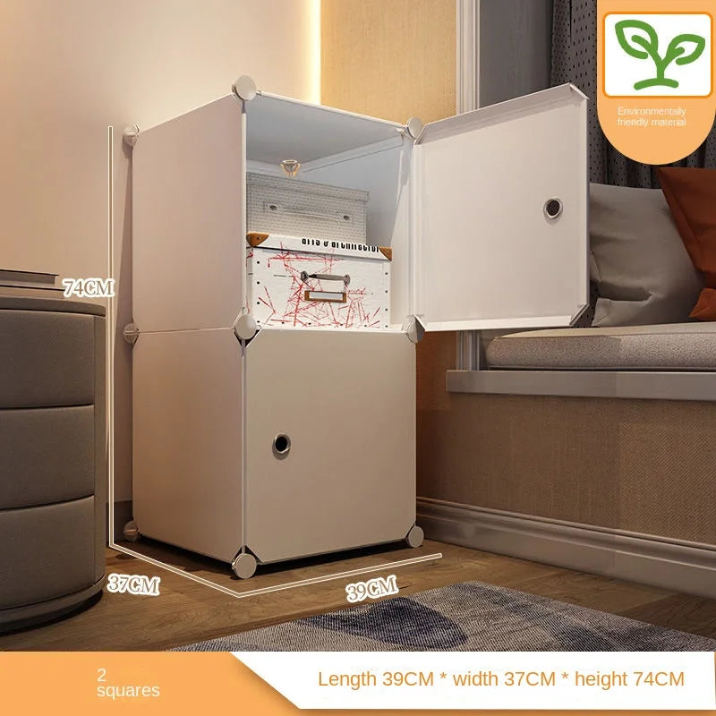 Home Bedroom Furniture Simple Wardrobe Clothes Cabinets Dressers Cube Storage Locker Baby Closet Plastic Collapsible Dustproof