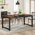 Tribesigns Dining Table, Industrial Kitchen Table for 6-8 Person, Rectangular Dinner Table for Dining Room