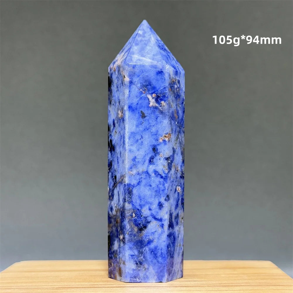 Blue Veins Stone Obelisk Natural Mineral Quartz Home Feng Shui Decorative Gift Reiki Treat Witchcraft Magic Wand