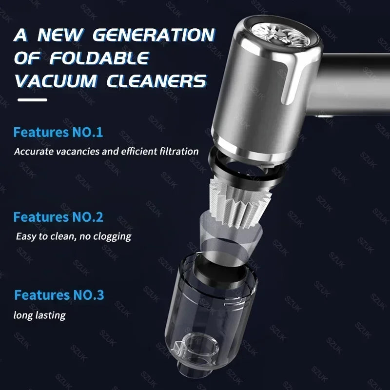 SZUK 148000Pa Car Vacuum Cleaner Powerful Wireless Portable Cleaning Machine Strong Suction Mini Handheld Vacuum Cleaner for Car
