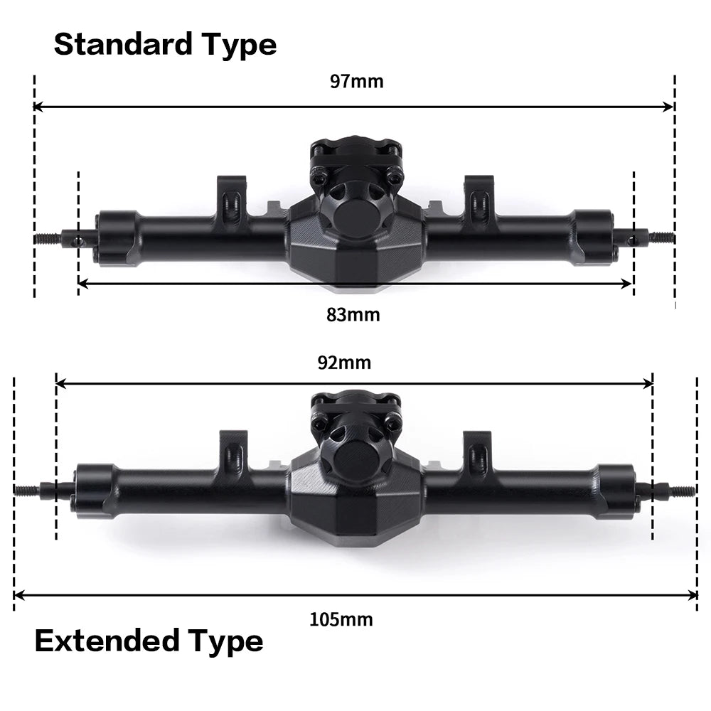 AXSPEED Front / Rear Aluminum Alloy Standard/Extended Portal Axle for Axial SCX24 1/24 RC Car Upgrade Accessories Parts