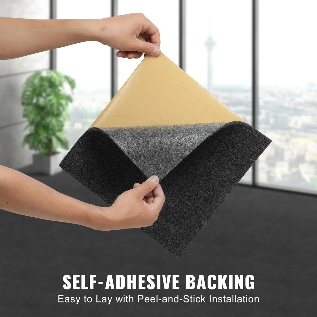 VEVOR Carpet Tiles Peel & Stick Self Adhesive Carpet Floor Tile Soft Padded Carpet Tiles for Bedroom Living Room Indoor Outdoor