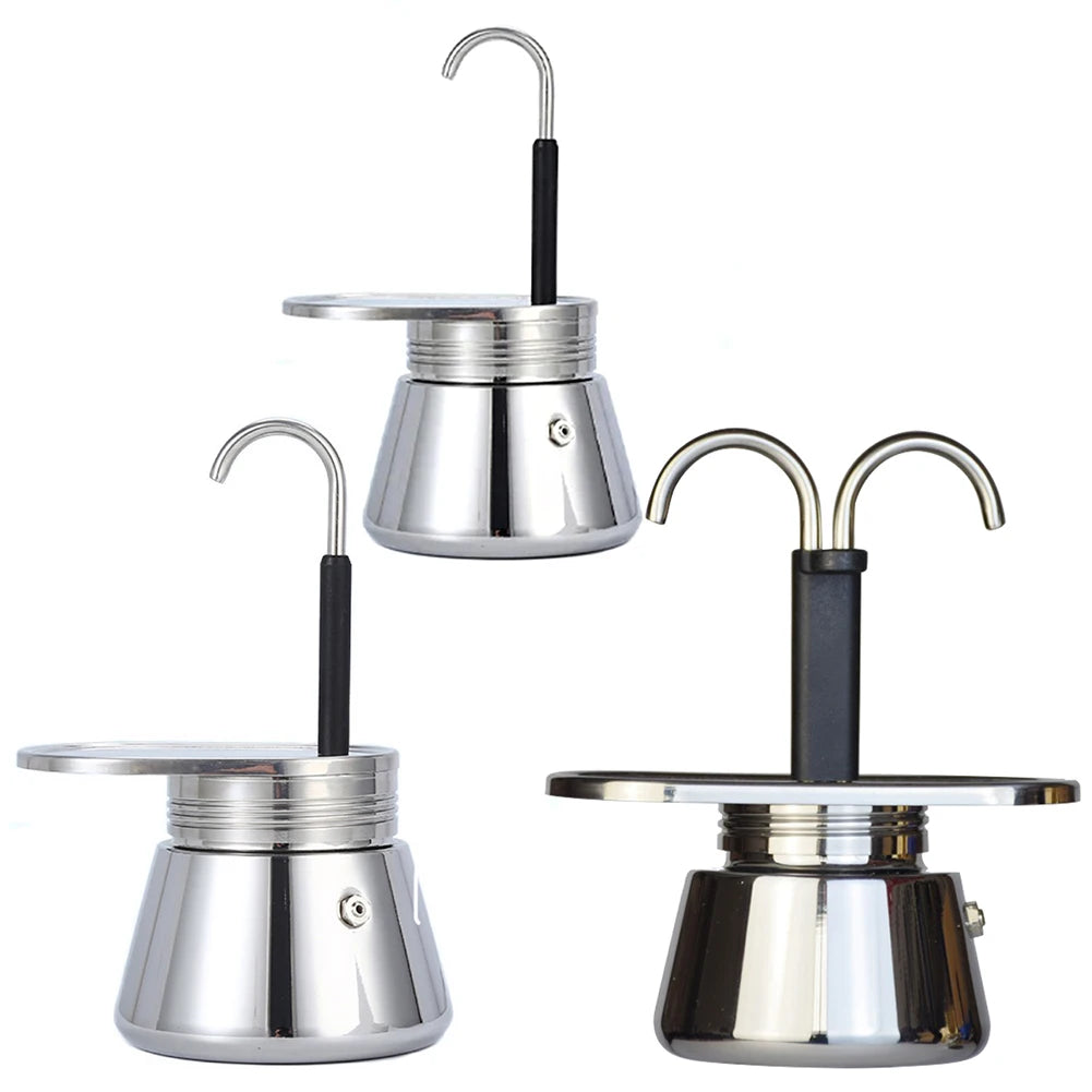 Single/Double Tube Espresso Maker Easy To Operate & Quick Cleanup Pot Italian Coffee Machine Maker 1/2/4 Cups Gift for Man Women