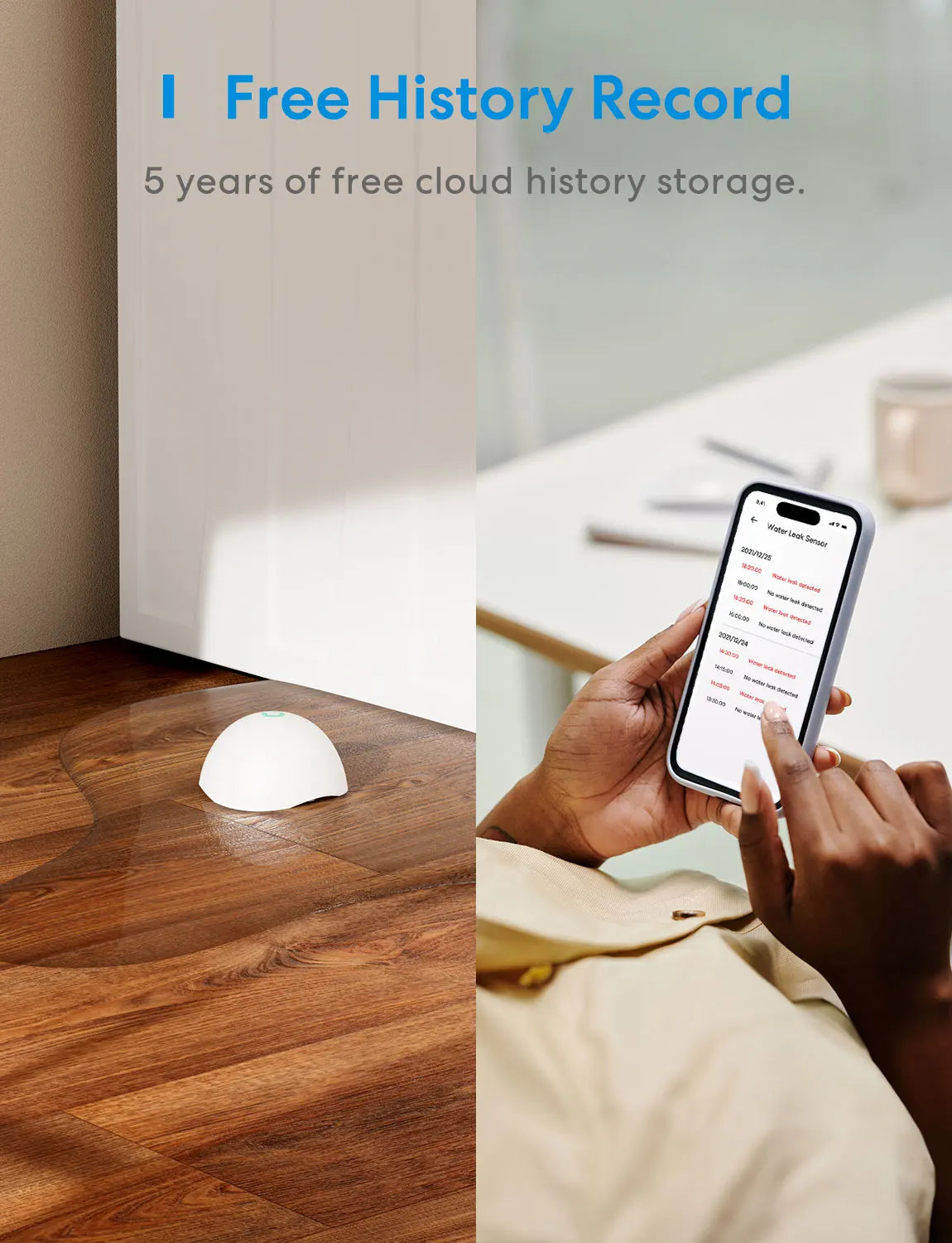 Meross Homekit Smart Water Sensor Leak Detector Flood Water Leakage Alarm Security Alarm Sensor  Work with Alexa