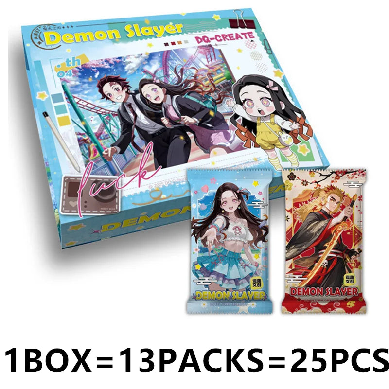 Douqu Original Demon Slayer English Version Trading Card Full Series Anime Collection Card Board Game Children's Toys Gift