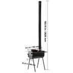 VEVOR 118in Wood Stove Alloy Steel Camping Tent Portable Wood Burning Stove with Chimney Pipes & Gloves Hot Stove for Outdoor