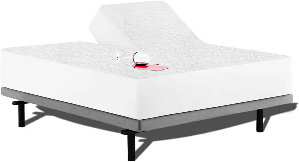 Luxury Split Head Waterproof Mattress Protector Queen-32 Top Split Size 18 Inch Deep Pocket Upper Flex Soft Padded Topper