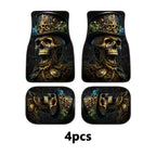 2/4PCS Gentleman Skull Pattern Car Floor Mats Water-absorbent Anti-slip Anti-fouling Mats for Car Front and Back Seat Carpets