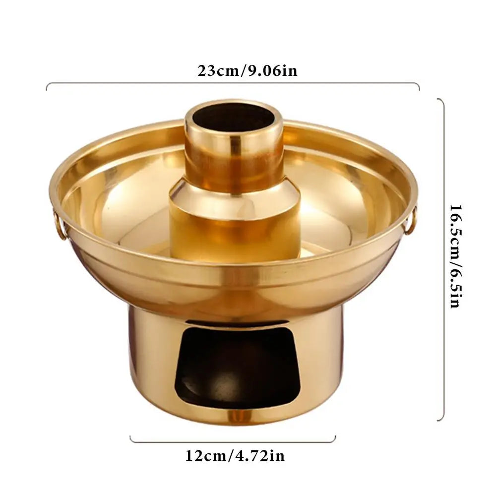 Stainless Steel Hot Pot Dry Ice Milk Tea Hot Pot Round Fruit Dessert Display Container Kitchen Hot Pot For Cake Ice Cream