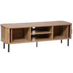 Colva TV Stand with 2 Sliding Doors – Adjustable Shelf – Storage 4 Compartments for Room,