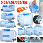 5.5/7.5/10/15L Camping Car Water Container PC with Faucet Water Storage Tank No Leakage Water Storage Bucket for Picnic Travel