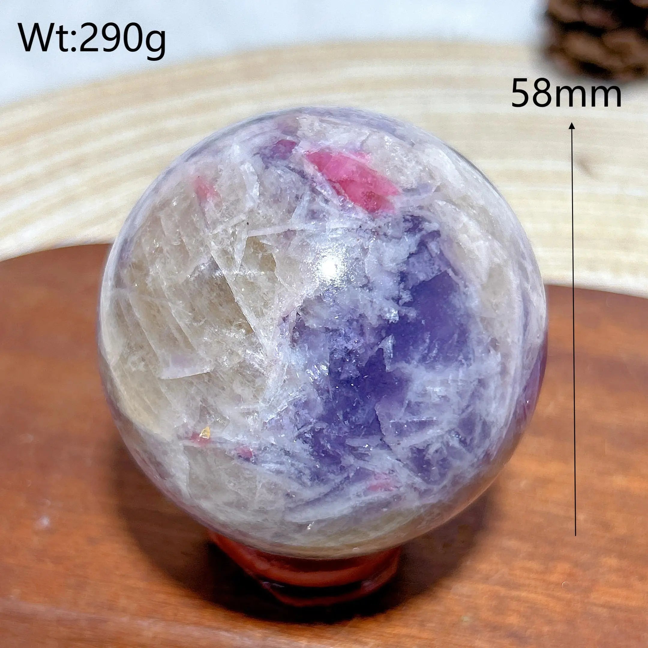 Healing Natural Crystals Unicorn Stone Pink Tourmaline Sphere Polished Gemstones Ball Home Decorations Room Decor Gift