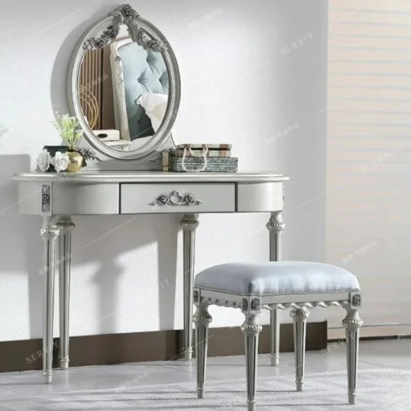 Salon Mirror Vanity Table Minimalist Aesthetic Beauty Bedroom Dresser Organizer Space Saving Nordic Vestidores Trendy Furniture