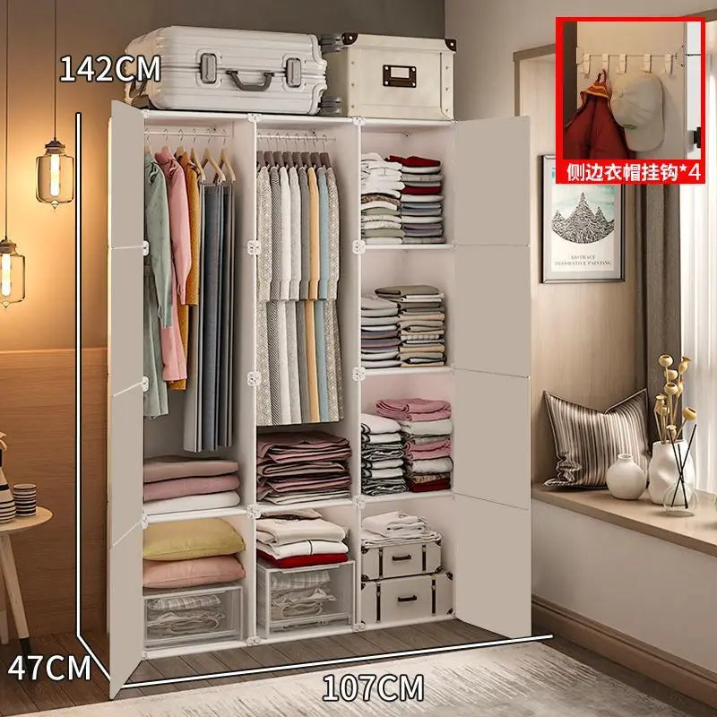 Storage Organizer Closet Partitions Cupboard Bedroom Clothes Wardrobe Shelf Foldable Living Room Guarda Roupa Salon Furniture