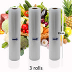 Fresh Long Keeping Bags Packing Film BPA-Free Vacuum Sealer Packaging lot 12+15+20+25+28cm*500cm Vacuum Sealer Food Bags