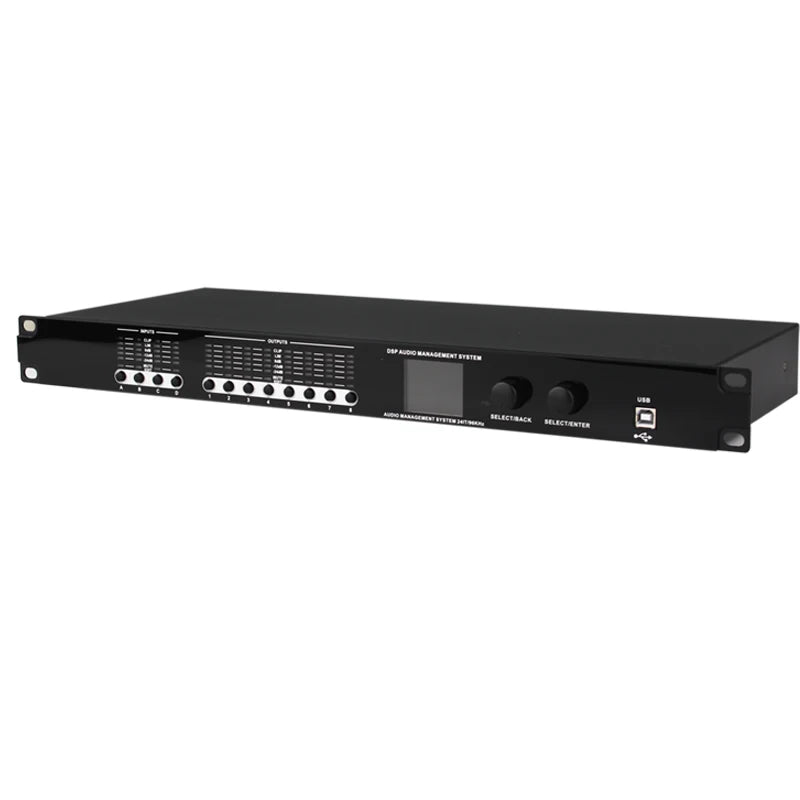 Paulkitson L-48 Professional Digital Audio Processor 4 IN 8 OUT 32-bit DSP Audio Speaker Management System Stage Performance