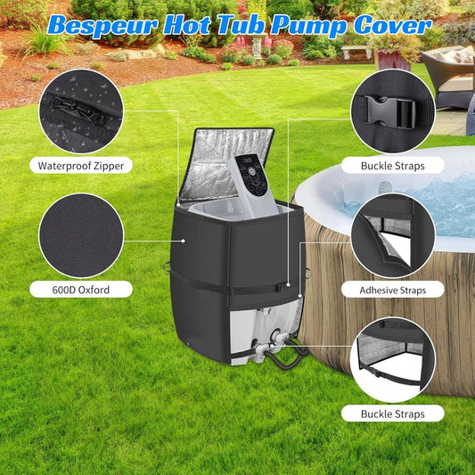 Hot Tub Spa Heater PumpCoverInflatable Hot Tub PumpCoverSuitable for Most Hot Tub SpaHeater Pump on Market （only cover）