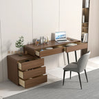 Home desktop rotating desk modern minimalist walnut corner small apartment solid wood computer desk desk dresser