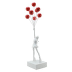Art Balloon Girl Statues Banksy Flying Balloon Girl Sculpture Resin Craft Home Decoration Christmas Gift  living room decoration