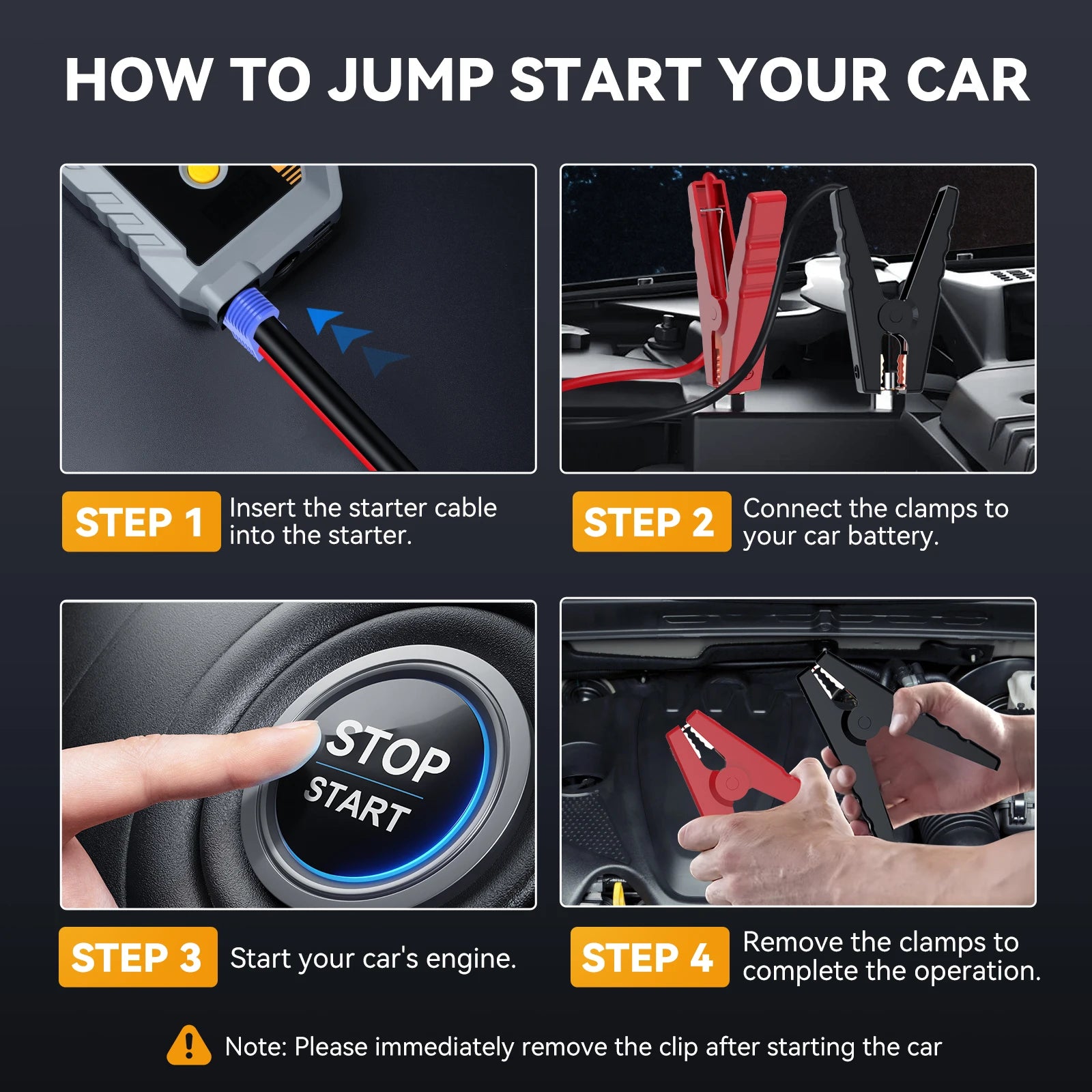 BIUBLE Jump Starter, 6000A Peak Portable 12V Car Battery Charger Jump