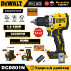 DEWALT 20V Brushless Cordless Compact Drill Driver DCD800 90N.m Rechargeable Original Electric Screwdriver Household Power Tools