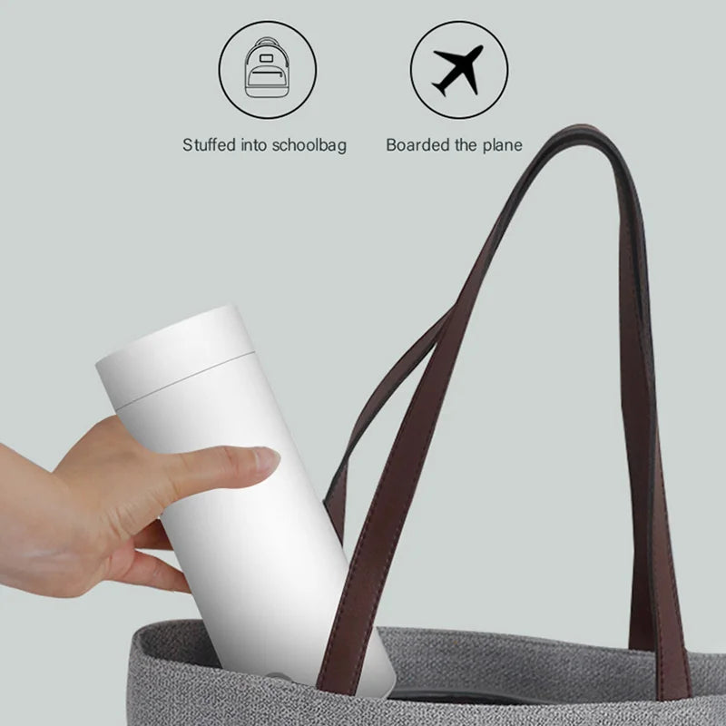 EU Plug Mini Portable Electrothermal Cup 400ML Travel Electric Kettle Heating Water Insulation Integrated Teapot Travel Thermos