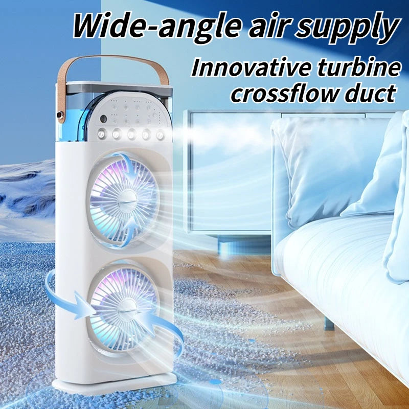 2025 5 Port Air Cooler Fan Oscillating Mist Fan with Aromatherapy, Col