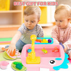 Kitchen Toy Plastic Dish Wash Sink Set Children Simulation Pretend Role Play Housework Kit Early Educational Toys for Boys Girls