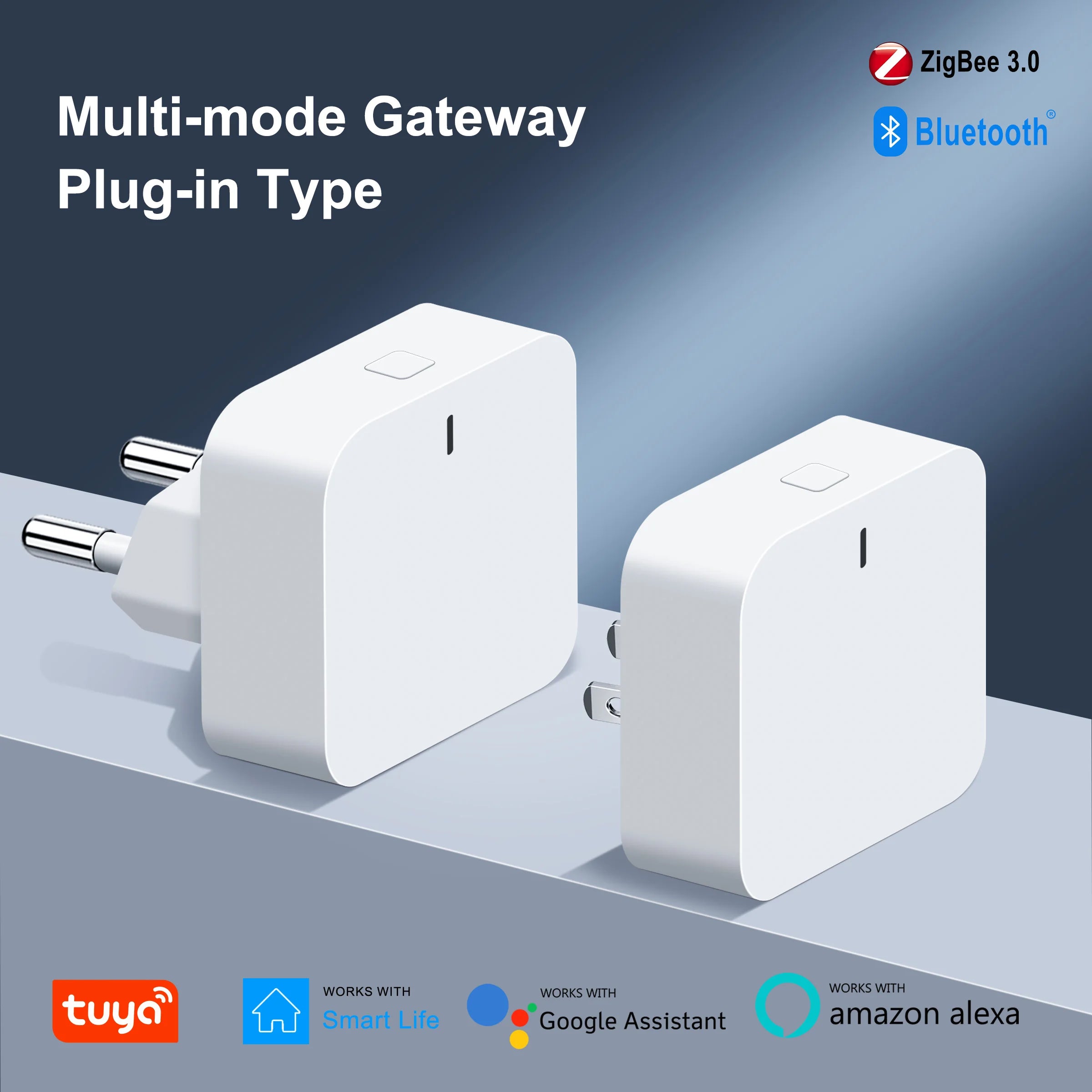 KEMEK Tuya ZigBee Gateway Hub Plug-in Type ZigBee/Bluetooth Multi-mode Gateway Bridge for Smart Home Automation Work with Alexa