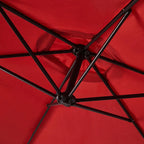 10ft Offset Patio Umbrella with Tilt Crank - UV 50+ Sun Shade for Garden, for market & Pool - Sturdy 6-Rib Design, Red