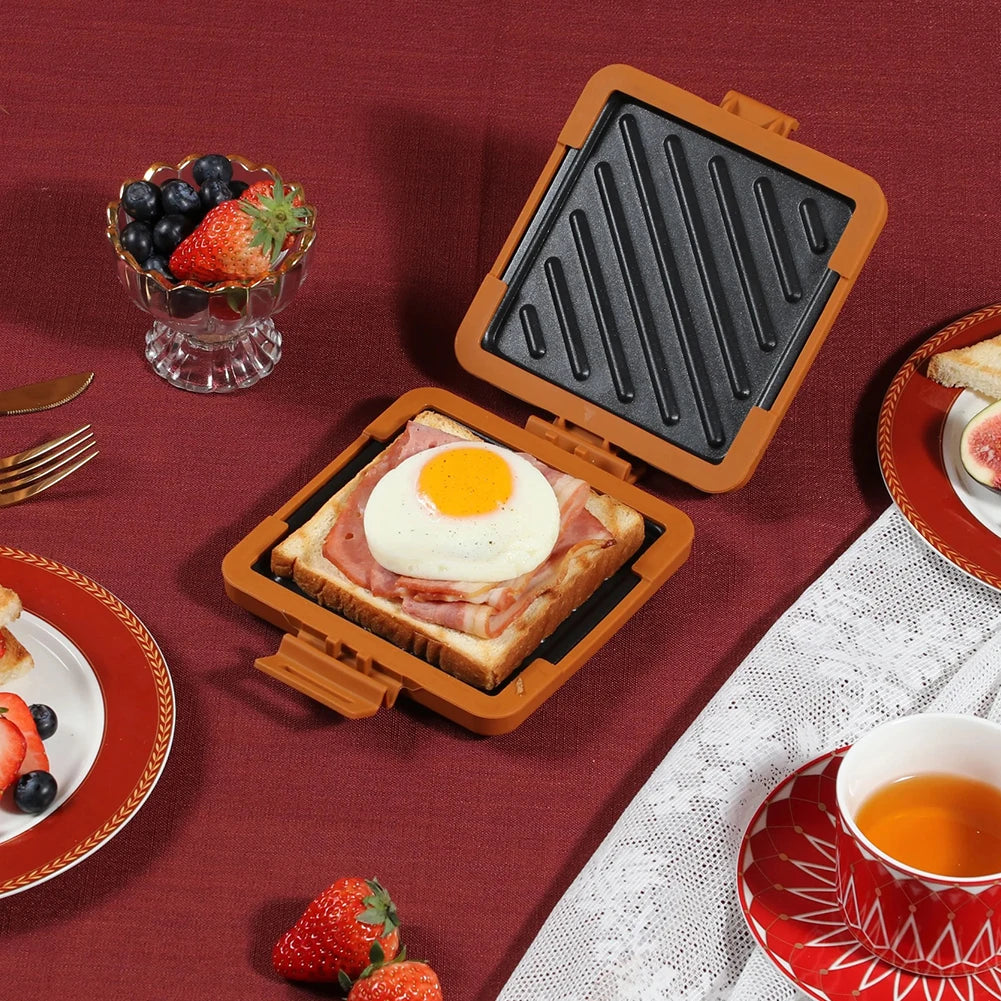 Microwave Toastie Maker No Electric Microwavable Toast Maker Square Panini Maker Time Saving Microwave Oven Breakfast Machine