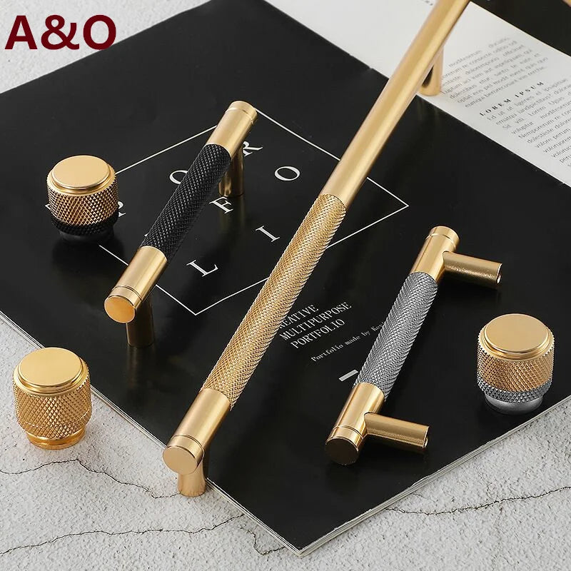 Handles Drawer Cabinet Furniture Kitchen Handles for Cabinet Knob Door Drawer Furniture Kitchen Knob Light Luxury Golden Grey