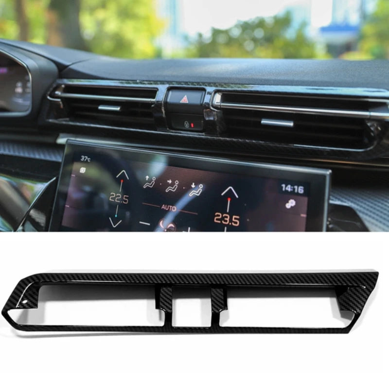 For Peugeot 508 2019 2020 2021 2022 CarbonFiber interior Accessories gear shfit panle steering wheel seat switch Air vent Cover