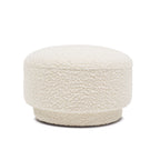 15" Mushroom Footstool Ottoman, Ivory White Boucle Stool