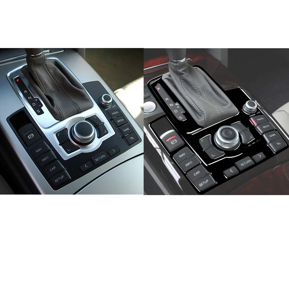 For Audi A6 S6 C6 2005-2011 Piano Black Centre Gear Shift transmission Panel Cover Car inside Trim Accessories Sticker