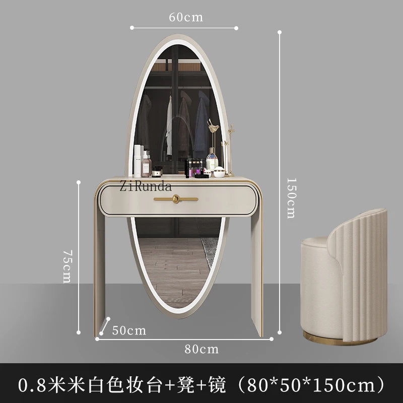 Solid wood dresser, storage cabinet, integrated bedroom, small dressing table, high-end dressing table