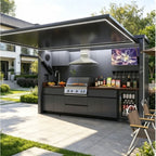Customized  Outdoor Kitchen Built Outside Bar Barbecue Grill Waterproof Garden Backyard Outdoor Kitchen Cabinets