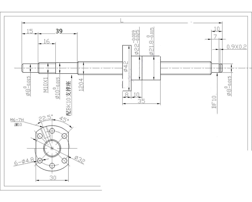 SFU1204 Ballscrew 200-1500mm End Machined With 1204 Ball Nut C7 12mm Ball Screw For CNC 3D Printer