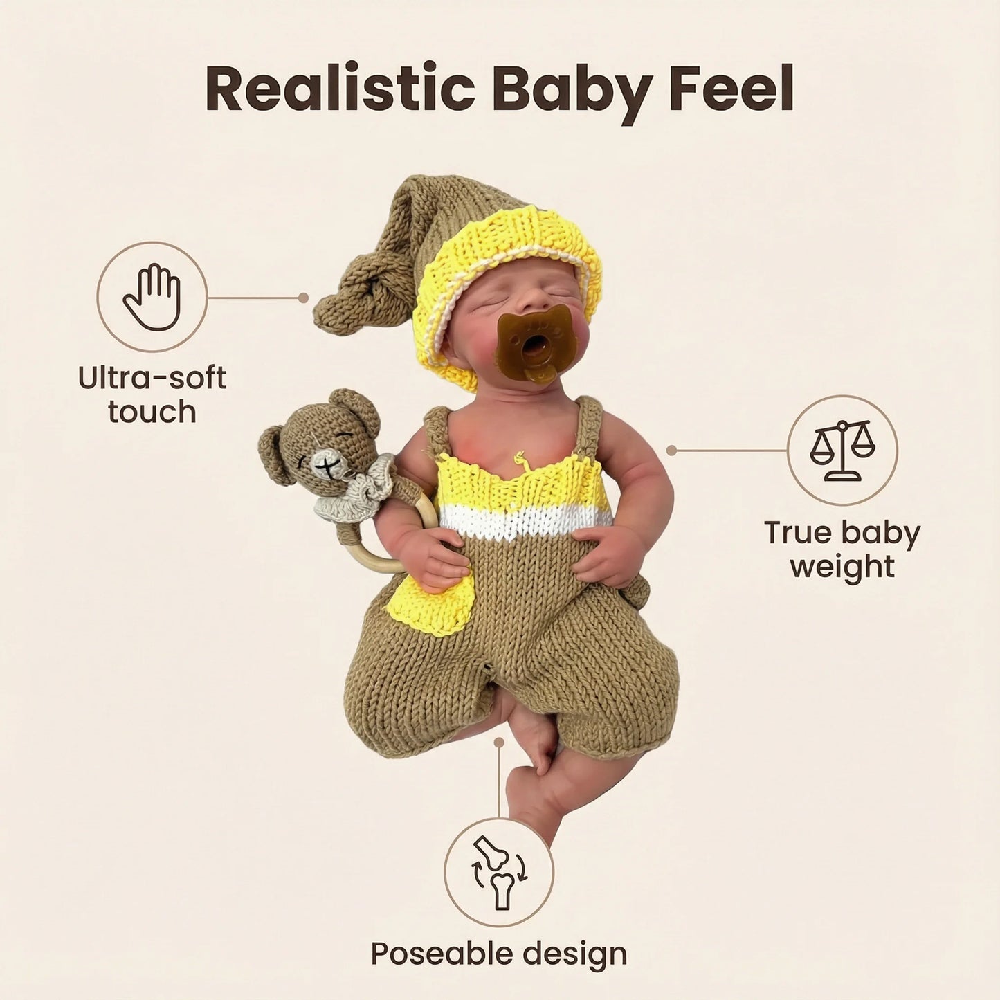 NPK 18inch Pascale Mouth Can Open Solid Platinum Silicone Girl 3000G  Real Baby Weight Comes With Pacifer In The Picture