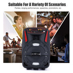 1000W Portable Bluetooth Speaker 8" Subwoofer Heavy Bass Sound System Party With Remote and Mic Led Light DJ karaoke Speaker