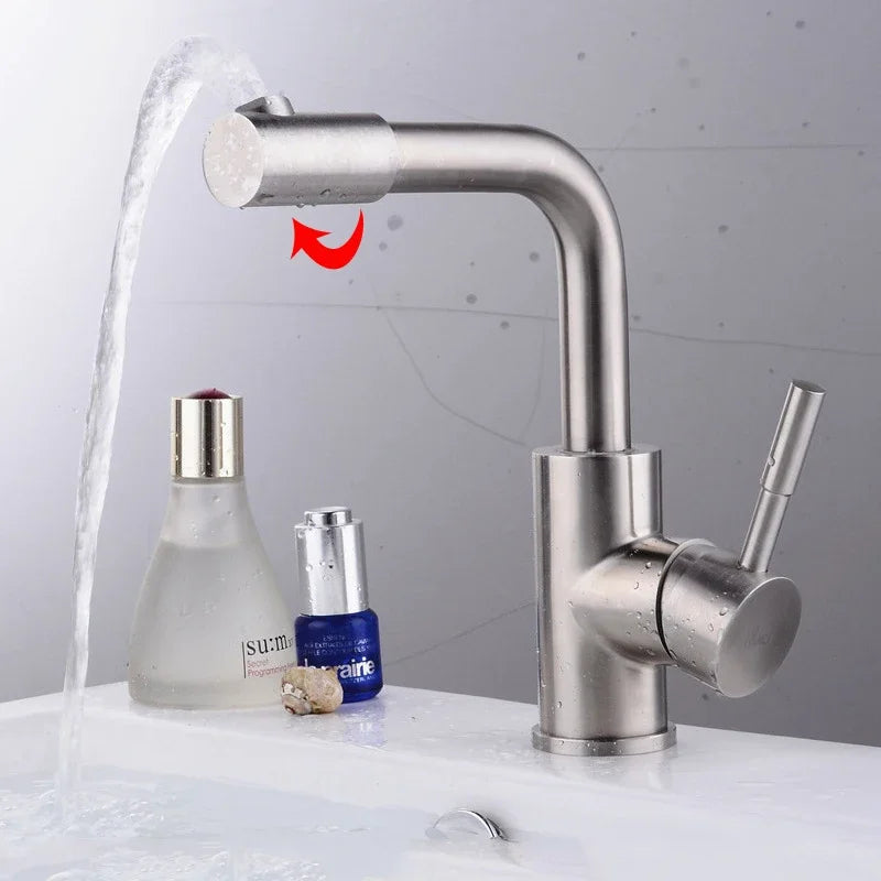 Dfrkjhre Bathroom Basin Faucet Matte Black Series for Sink Vessel Stainless Steel Hot and Cold Water Mixer Tap Crane