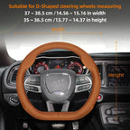Suitable for Dodge Ultra-Thin Breathable Leather Steering Wheel Cover Suitable for Challenger Journey Charger Caliber Durango Ram 1500 Grand Caravan Dart Dakota Nitro Avenger Viper