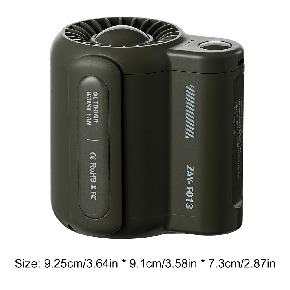 Portable Waist Fan Rechargeable 5 Speeds Wearable Belt Fan LED Digital