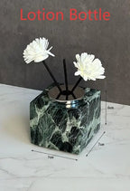 Luxury Marble Bath Set: Shampoo Bottles, Tray & Canister Organizer, Natural Stone Accessories for Home & Hotel Bathroom Decor