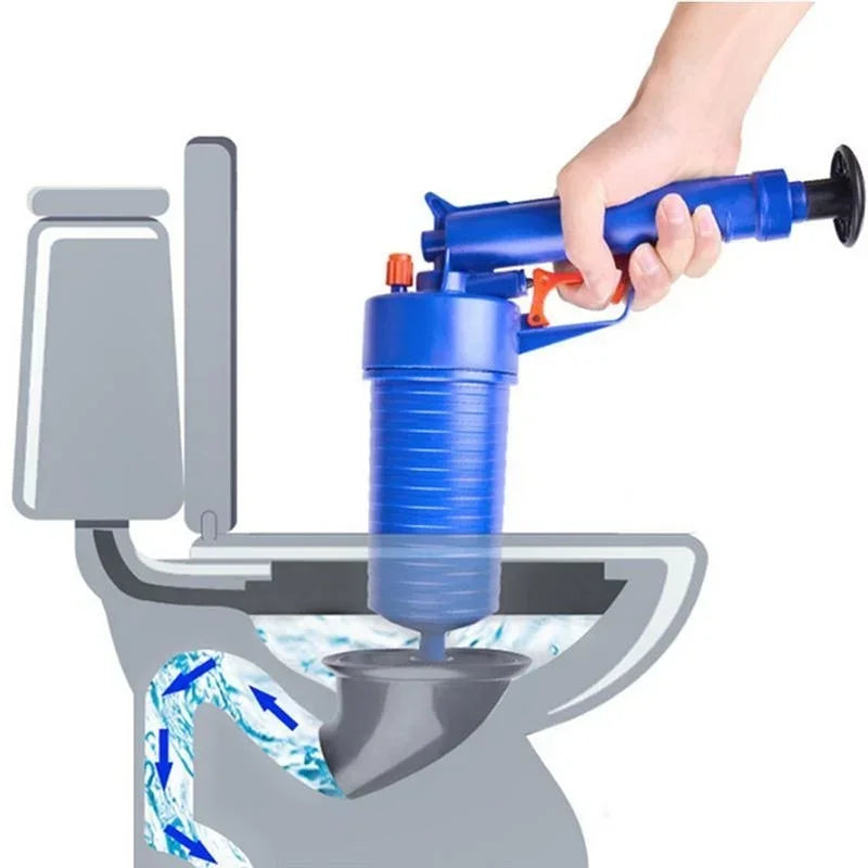Air Power Drain Blaster Gun High Pressure Pipe Plunger Drain Cleaner Pump Pipeline Clogged Remover Bathroom Sink Toilet Cleaner